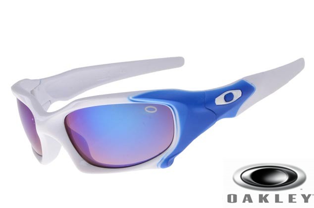 blue and white oakleys