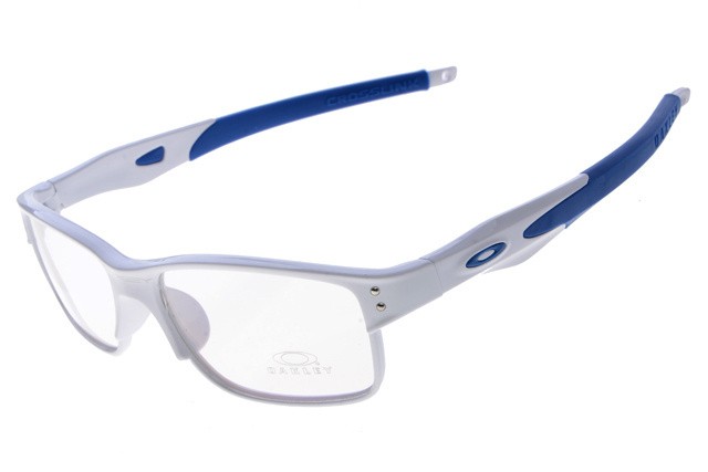 white and blue oakleys